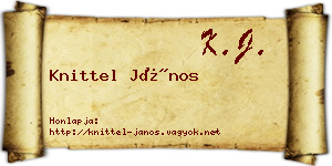 Knittel János névjegykártya