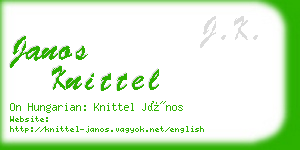 janos knittel business card